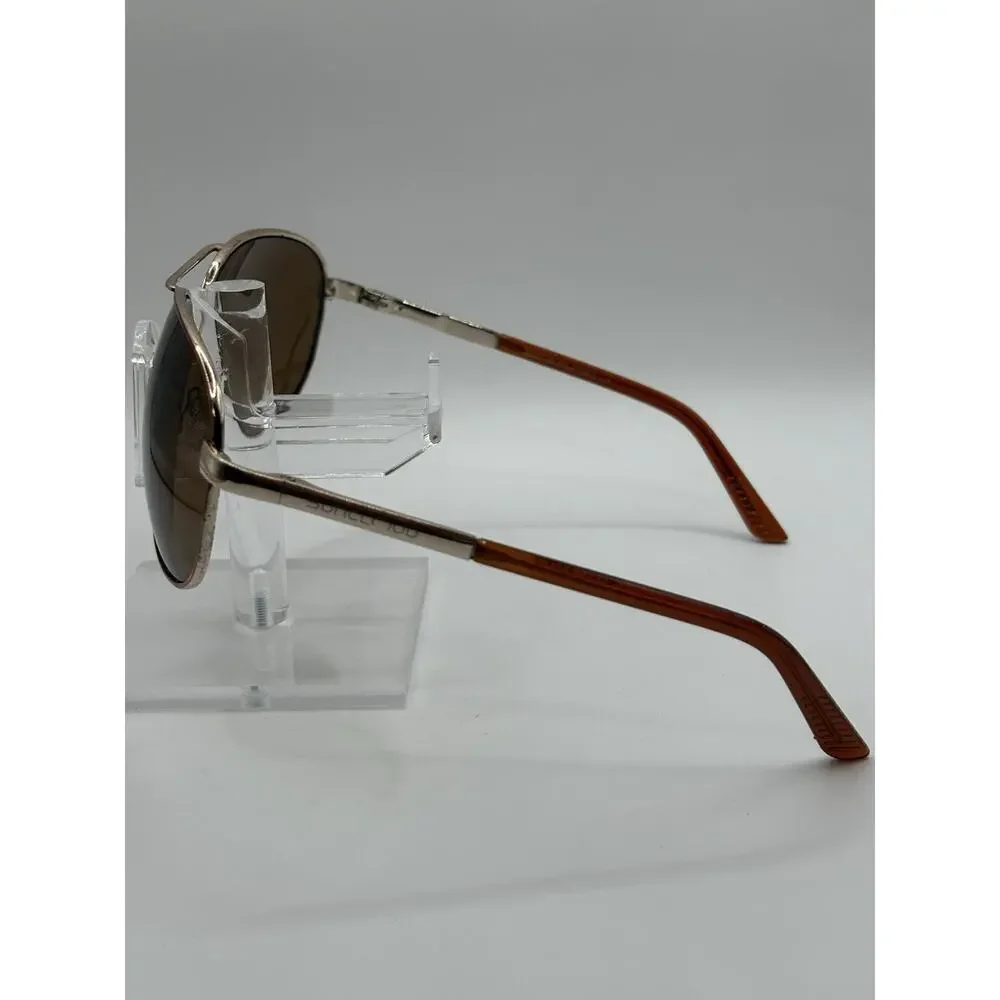 Suncloud by Polaroid Aviator Polarized Sunglasses Brown Lens Metal Unisex